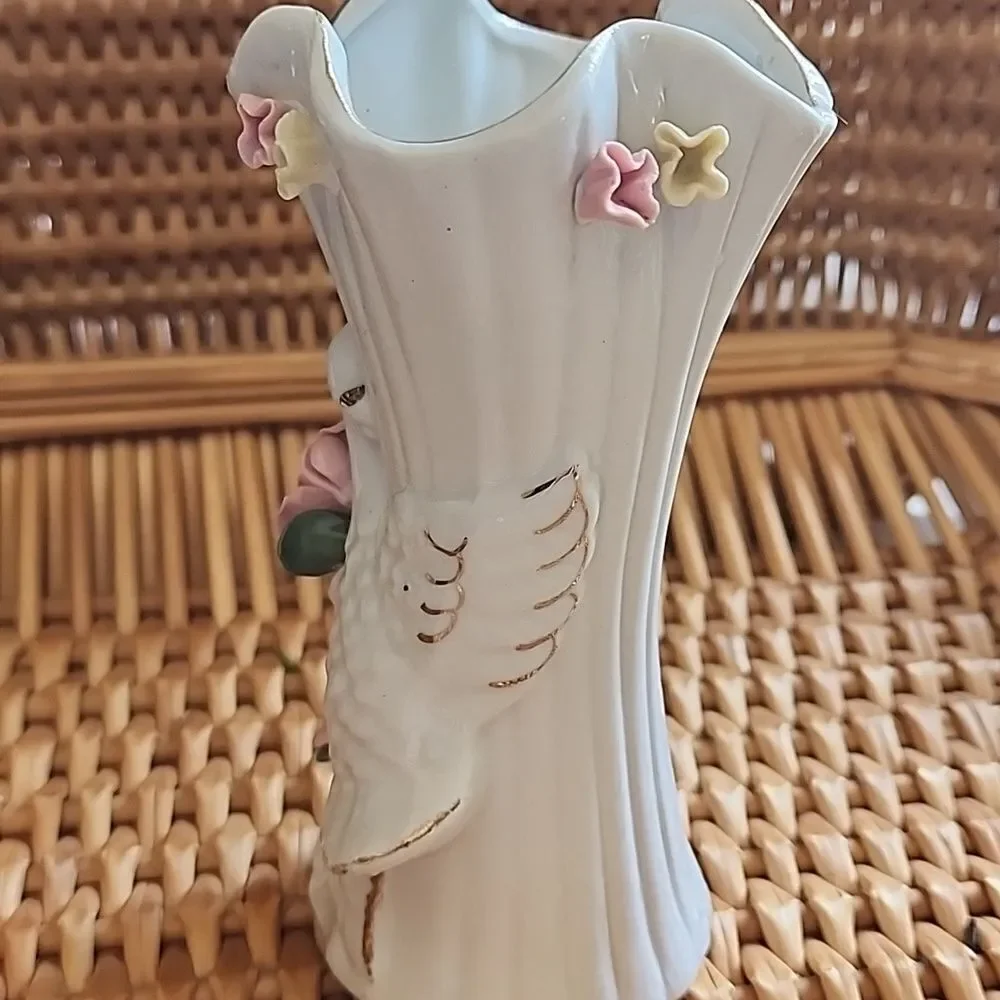 Vintage Sophia Ann Sitco Vase Floral Bird Vase Coquette